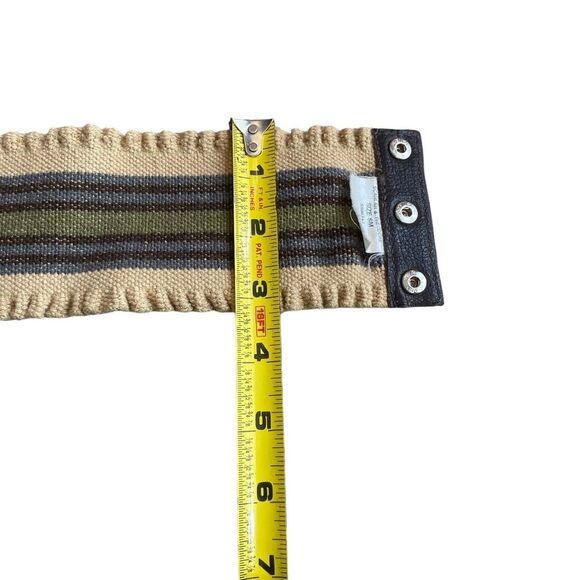 Scanlan & Theodore Waist Belt Woven Hemp Canvas Beige Tan Earthy Snap Closure - Picture 6 of 6